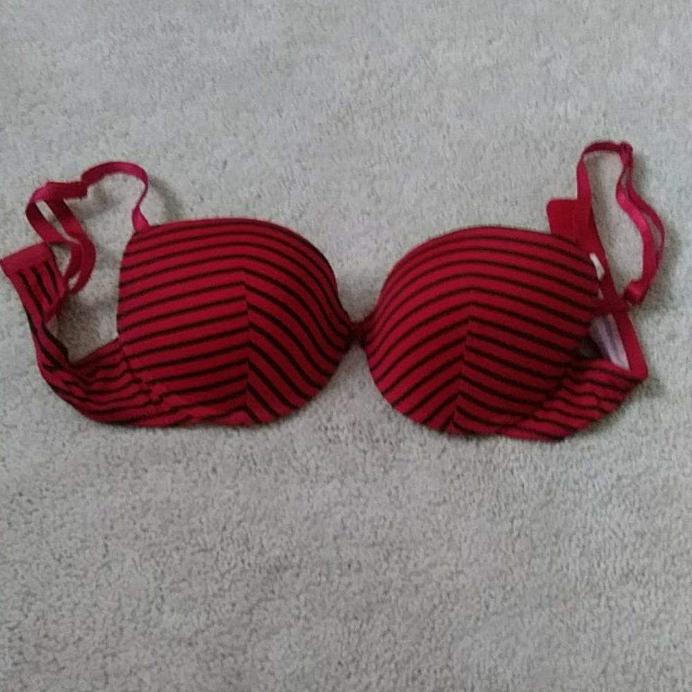 Just be red stripe push-up bra
